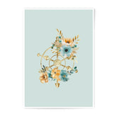 Floral Ship Wheel Photographic Prints, Nautical Home Decor, Watercolor Flower Art Print, Elegant Wall Art, Coastal Print - Tawshia